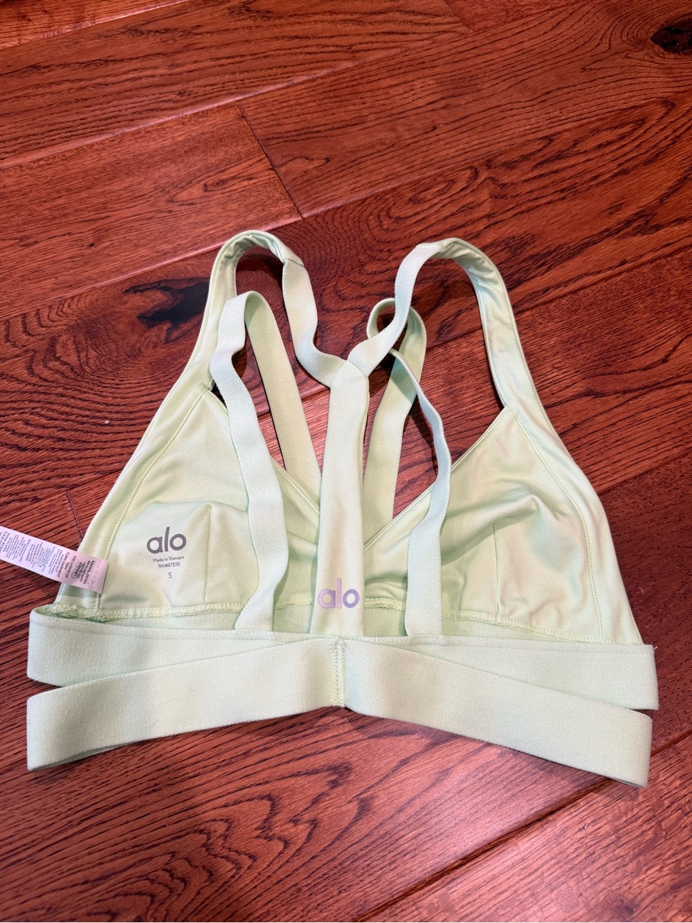 ALO Yoga Lime Green Strappy Sports Bra, Size S - Picture 2 of 2